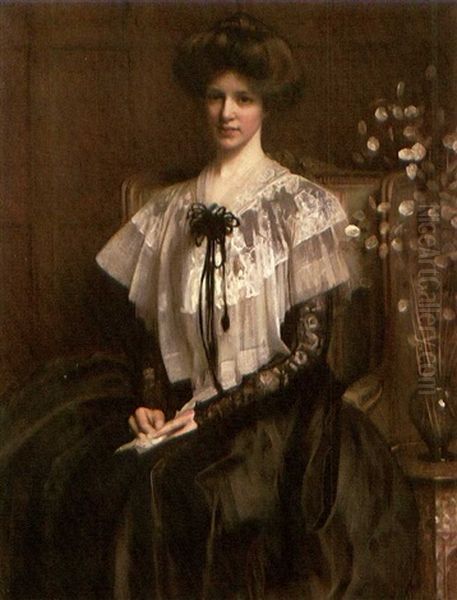 Portrait Of Mrs. Maxwell Ayrton Oil Painting by Arthur Hacker