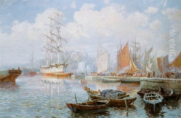 Ansicht Eines Nordischen Hafens (england?) Oil Painting by Georg Hacker