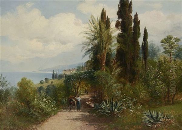 Italienische Kustenlandschaft Oil Painting by Horst Hacker