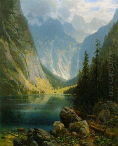 Gebirgssee Oil Painting by Horst Hacker