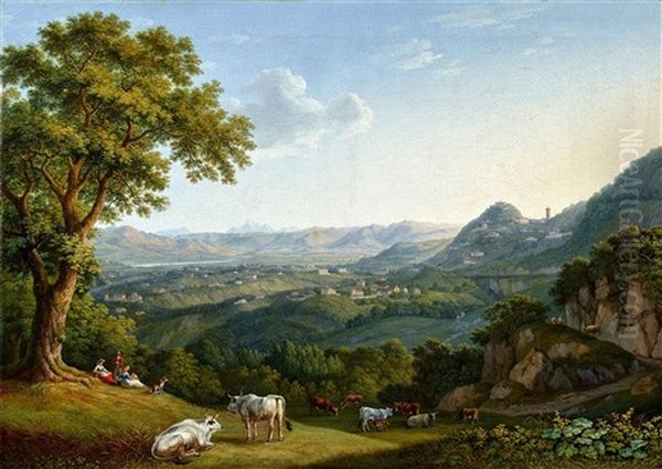 View Of The Arno Valley And Fiesole Oil Painting by Jacob Philipp Hackert