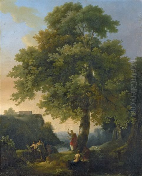 Arkadische Landschaft Mit Philosoph by Jacob Philipp Hackert