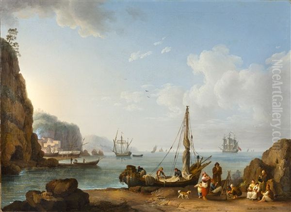 Blick Auf Die Kuste Bei Marina Di Vietri Im Konigreich Neapel (amalfikuste) Oil Painting by Jacob Philipp Hackert