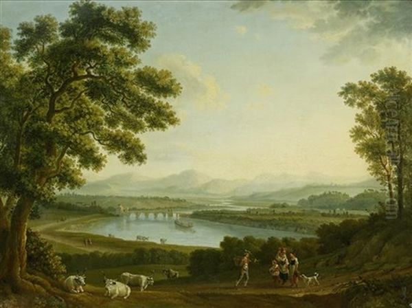 Weite Landschaft Mit Blick Auf Das Tibertal Oil Painting by Jacob Philipp Hackert