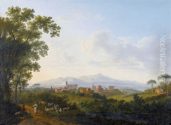 Landschaft Mit Motiven Von Rom Und Latium Oil Painting by Jacob Philipp Hackert