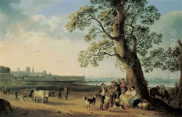 The Port Of Livorno I Oil Painting by Jacob Philipp Hackert