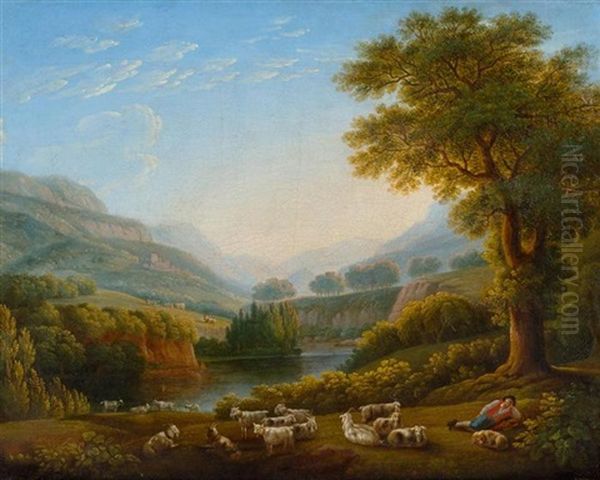 Blick Auf Basorano Im Tal Von Roveto Ii Oil Painting by Jacob Philipp Hackert