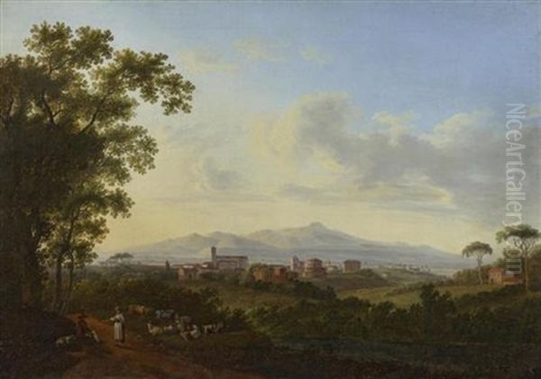 Landschaft Mit Motiven Der Stadt Rom Und Laziums Oil Painting by Jacob Philipp Hackert