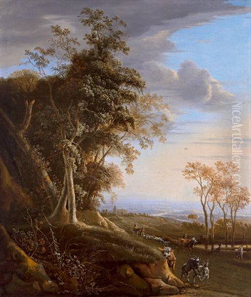 Landschaft Mit Ziegen Oil Painting by Jacob Philipp Hackert