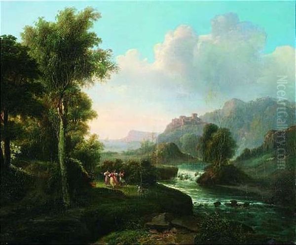 Sudliche Kustenlandschaft Mit Tanzenden Madchen Oil Painting by Jacob Philipp Hackert