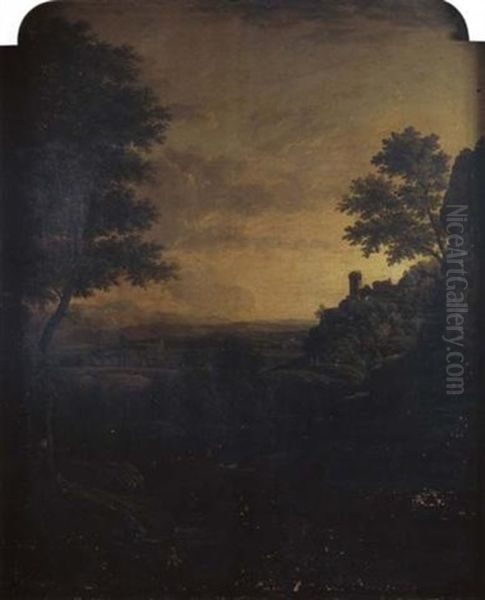 Paysage De Riviere Anime De Bergers Et Pecheurs Oil Painting by Jacob Philipp Hackert