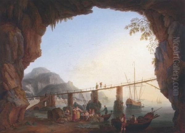 Die Grotte Maiori An Der Kuste Von Amalfi, Neapel Oil Painting by Jacob Philipp Hackert