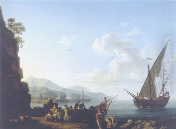 Fischer Mit Boot Am Strand Oil Painting by Jacob Philipp Hackert