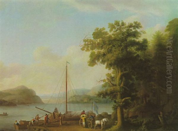 Schwedische Fluslandschaft Oil Painting by Jacob Philipp Hackert