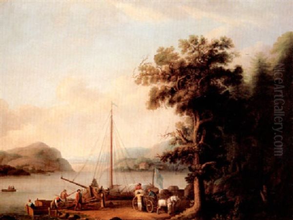 Schwedische Seenlandschaft Oil Painting by Jacob Philipp Hackert