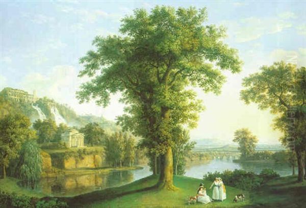 A Capriccio Of Tivoli, With The Small Cascades And The Villa Of Maecenas Oil Painting by Jacob Philipp Hackert