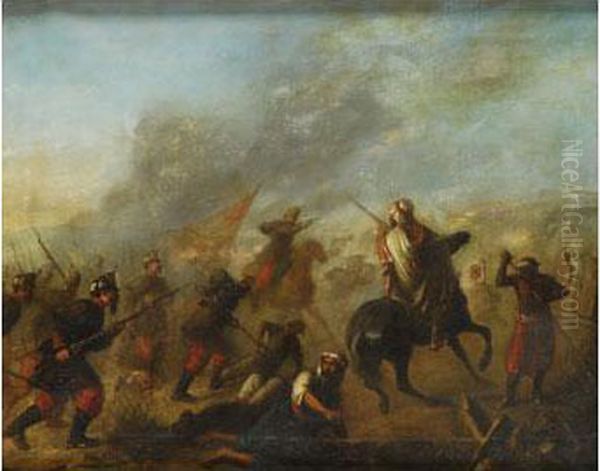 Batalla De La Guerra Del Rif Oil Painting by Ricardo Balaca y Canseco