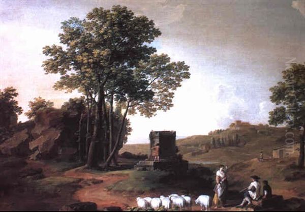 Paesaggio Della Campagna Romana Oil Painting by Jacob Philipp Hackert