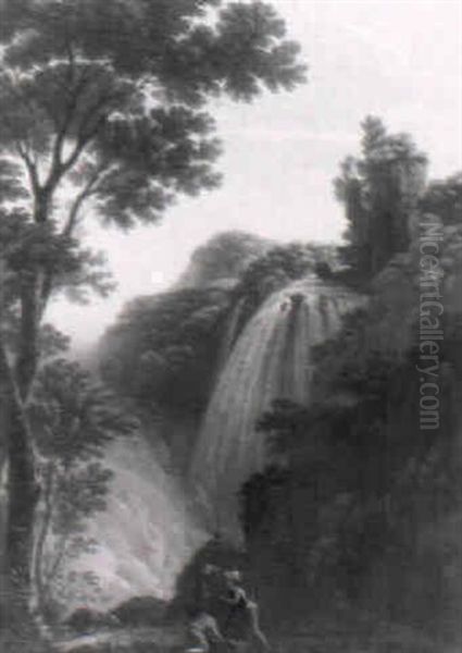 La Cascata Delle Marmore In Terni Oil Painting by Johann Gottlieb Hackert