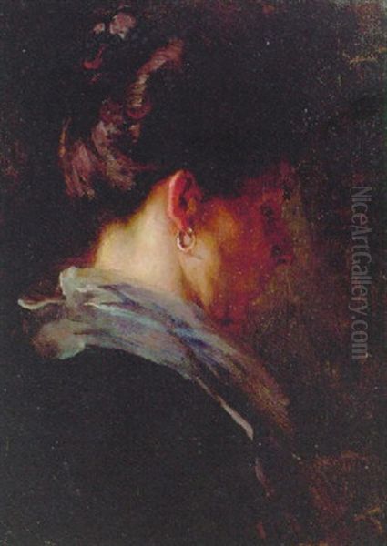 Bildnis Einer Frau Oil Painting by Gabriel Von Hackl