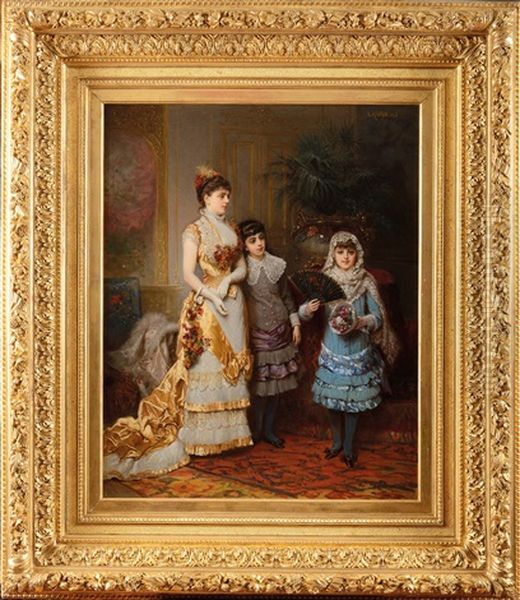 Ci-contre La Visite Oil Painting by Auguste Hadamard