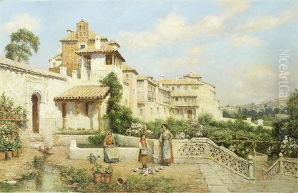 View Of A Villa In Toledo, Spain Oil Painting by Arthur Trevor Haddon