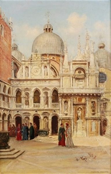 Plaza De Venecia Oil Painting by Arthur Trevor Haddon