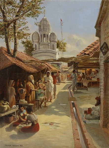 Orientalist Market Scene Oil Painting by Arthur Trevor Haddon