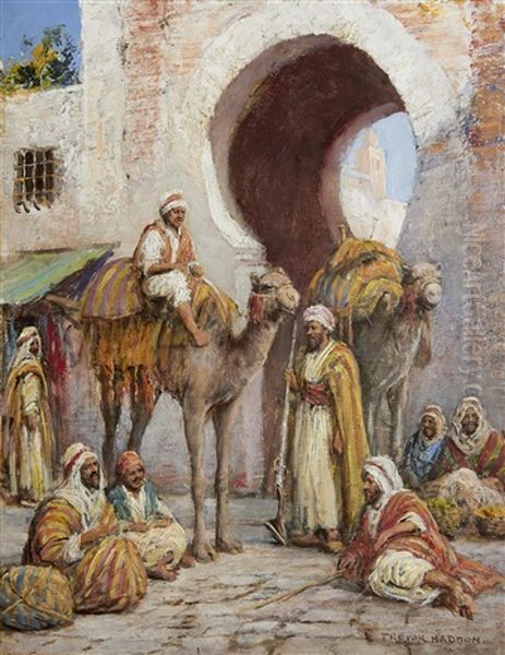 At The Gates Of The Medina Oil Painting by Arthur Trevor Haddon