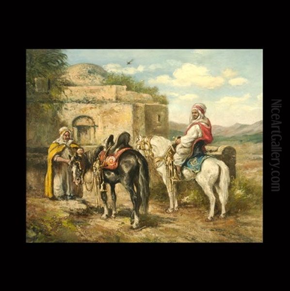 Arab Horseman Oil Painting by Arthur Trevor Haddon