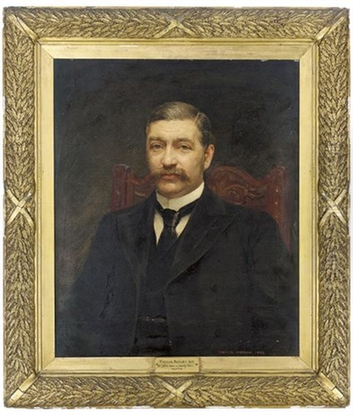 Portrait Of Thomas Bayley, M.p. Seated In A Black Suit Oil Painting by Arthur Trevor Haddon