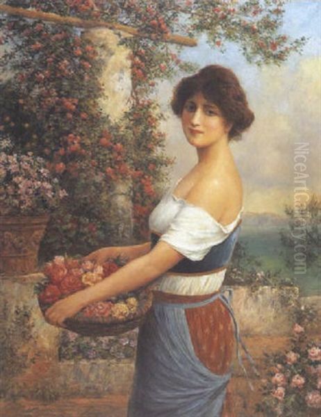 The Rose Girl Oil Painting by Arthur Trevor Haddon