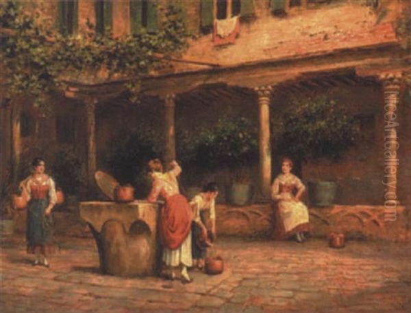 The Water Carriers Oil Painting by Arthur Trevor Haddon