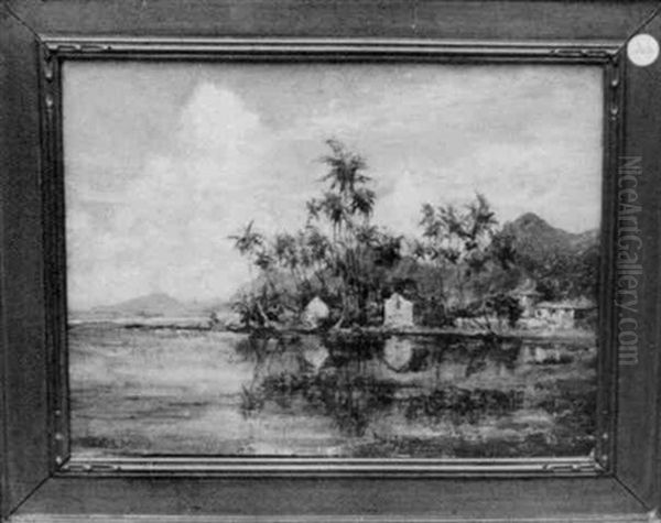 Hawaiian Shore Oil Painting by Arthur Trevor Haddon