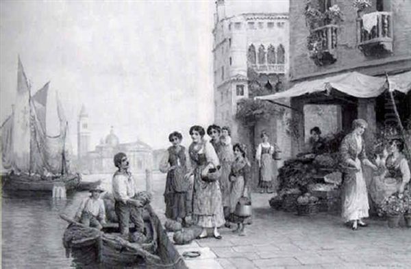 Market Stalls, Venice by Arthur Trevor Haddon