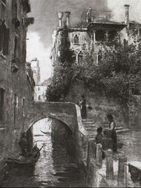 Kanal In Venedig Oil Painting by Arthur Trevor Haddon