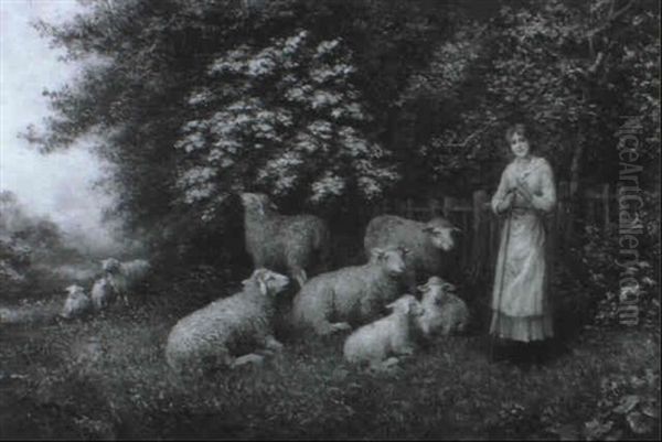 The Shepherdess Oil Painting by Arthur Trevor Haddon