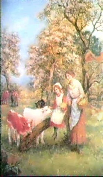 In The Orchard Oil Painting by Arthur Trevor Haddon