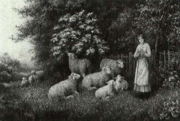 The Shepherdess Oil Painting by Arthur Trevor Haddon