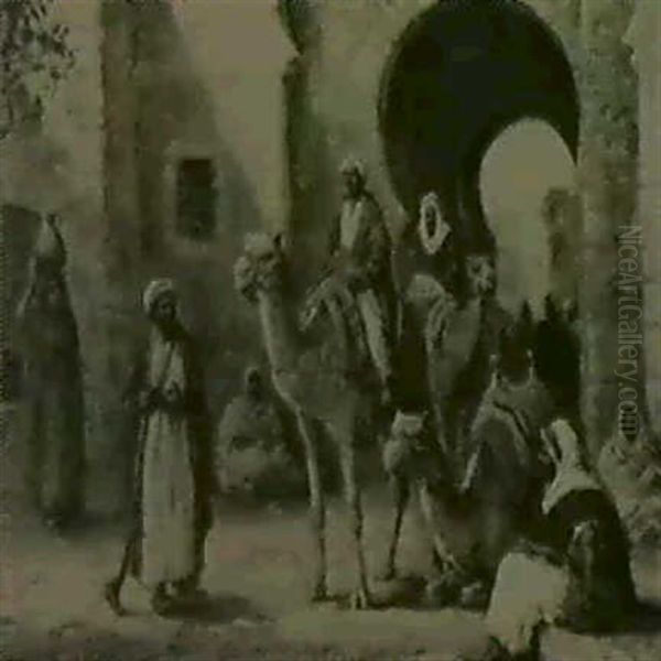 Arabian Scene Oil Painting by Arthur Trevor Haddon