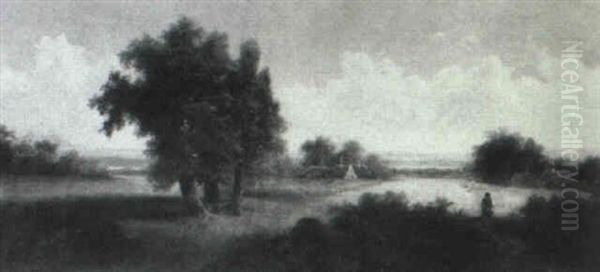 Landscape Near Versailles Oil Painting by Wilberforce Haddon