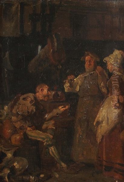 In Der Waffenschmiede Oil Painting by Carl von Haeberlin