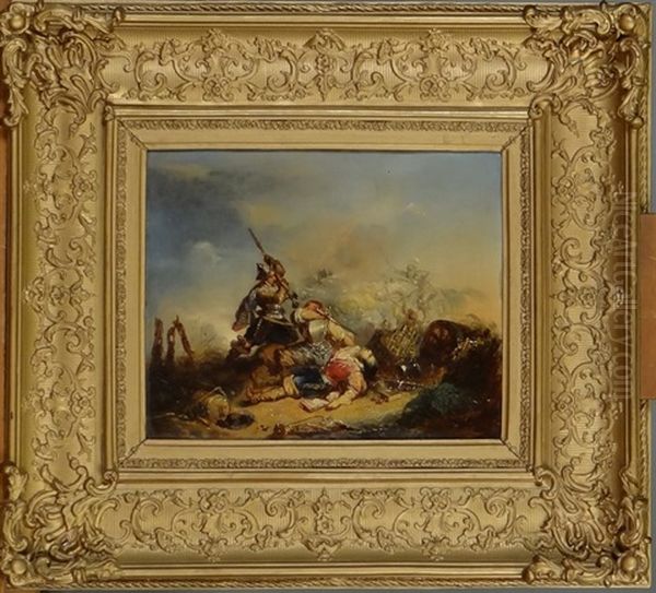 Tableau Hsbois D'acajou Oil Painting by Jozef Van Der Haeghen