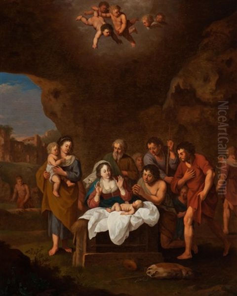 The Adoration Of The Shepherds Oil Painting by Johan van Haensbergen