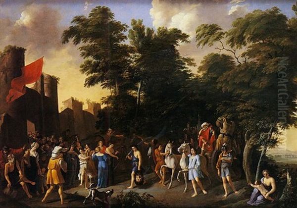 Le Triomphe De David Oil Painting by Johan van Haensbergen