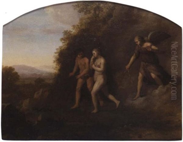 The Expulsion Of Adam And Eve Oil Painting by Johan van Haensbergen