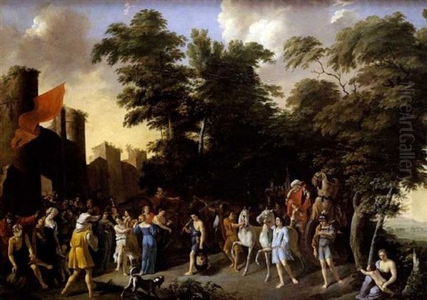 Le Triomphe De David Oil Painting by Johan van Haensbergen