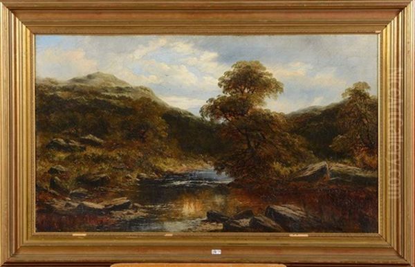 Paysage Montagneux A La Riviere Oil Painting by Carlos de Haes