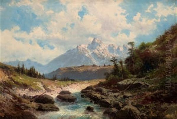 Paisaje Montanoso Con Torrente Oil Painting by Carlos de Haes