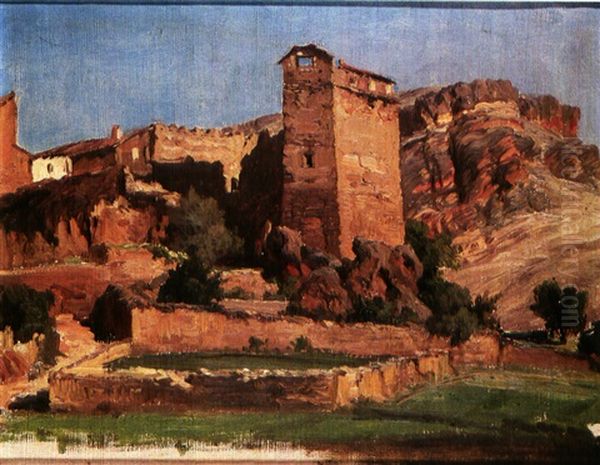 Vista Del Castillo De Nuevalos Oil Painting by Carlos de Haes